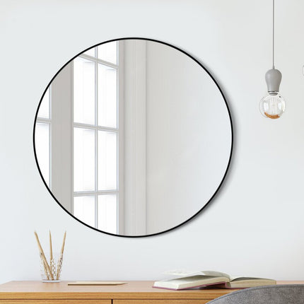 40cm Nordic Round Bathroom Mirror with Black Frame