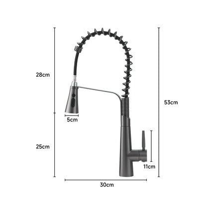 Pre-rinse Pull Down Kitchen Faucet Grey