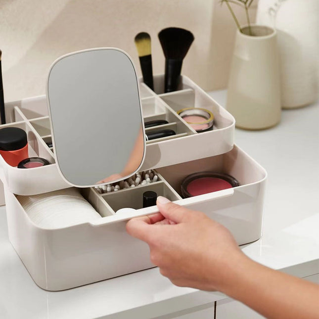 Off White Makeup Cosmetic Organizer