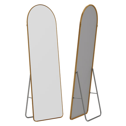 Modern Arched Metal Floor Mirror Gold/ Black