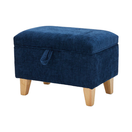 Chenille Upholstered Storage Ottoman