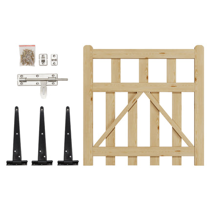 3x3ft Outdoor Wooden Garden Gate Fence Door