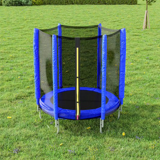 5ft Kids Trampoline with Enclosure Safety Net for Outdoor Playground Blue