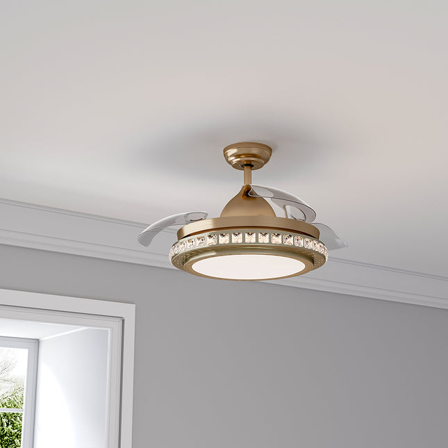 42 Inch Ceiling Fan Blade Light Chandelier Lamp with Remote Control