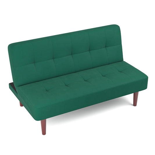 Fabric Upholstered 2 Seater Baby Sofa Bed Dark Green