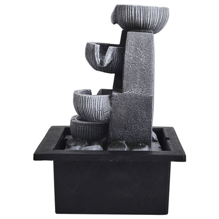 Tabletop Resin Fountain Water Feature LED Light