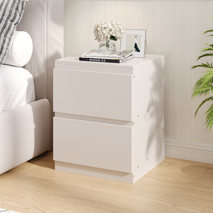 2-Drawer Wooden Nightstand Bedside Table