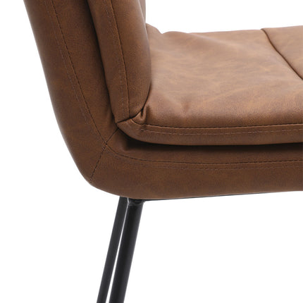 2Pcs Modern Faux Leather Breakfast Bar Stools,Brown 104cm H