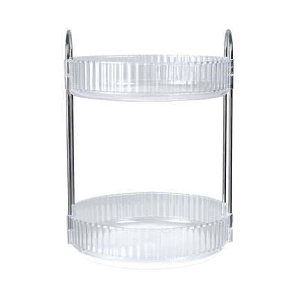 Multifunctional Tabletop Rotating 2-Tier Cosmetic Storage Organizer