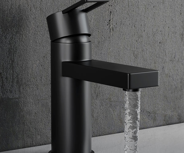 Matte Black Basin Round Mono Mixer Tap