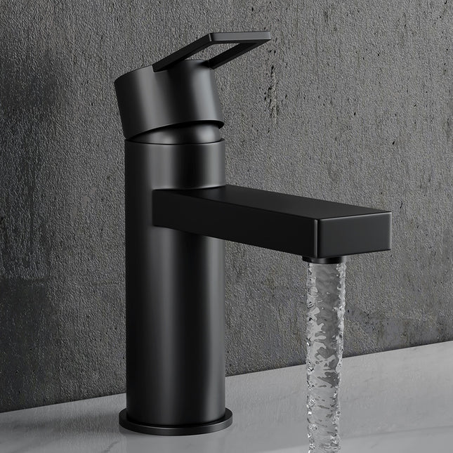 Matte Black Basin Round Mono Mixer Tap