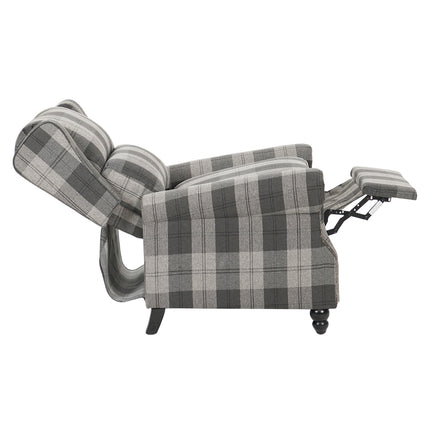 Fabric Upholstered Sofa Pushback Reclining Chair Armchair