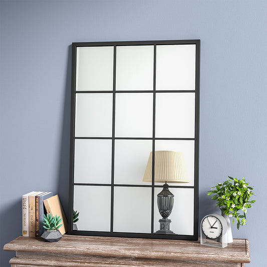 Classic Large Rectangular Wall Metal Framed Window Mirror