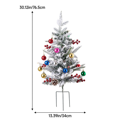 2-Pack Artificial Christmas Trees with Decorations and LED Lights