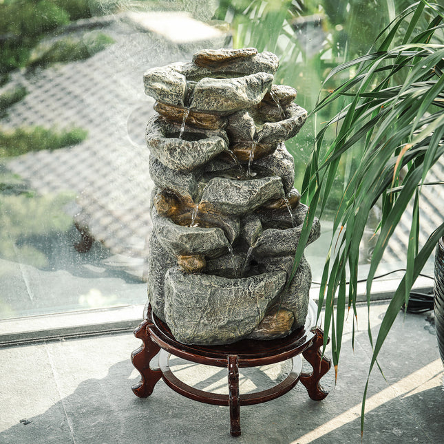 Natural Slate LED Electric Powered Fountain Waterfall 49cm