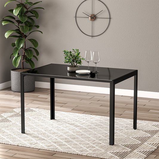 1.2M Black Glass Dining Table