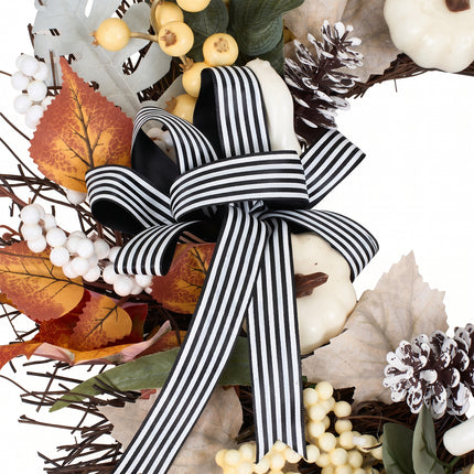 50cm Artificial Fall Wreath for Front Door Halloween Decor