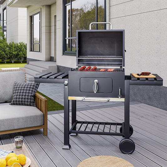 138x48.5x108CM Large BBQ Grills Stove Trolley Built in Thermometer