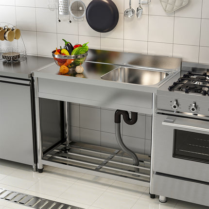 Stainless Steel Commercial Sink with Bowl Side Platform