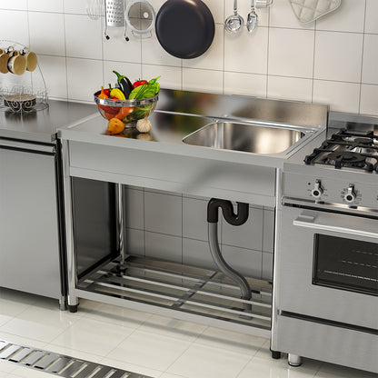 Stainless Steel Commercial Sink with Bowl Side Platform