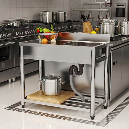 Stainless Steel Commercial Sink with Bowl Side Platform