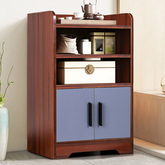 Contemporary Wooden Sideboard Cabinet with Open Storage