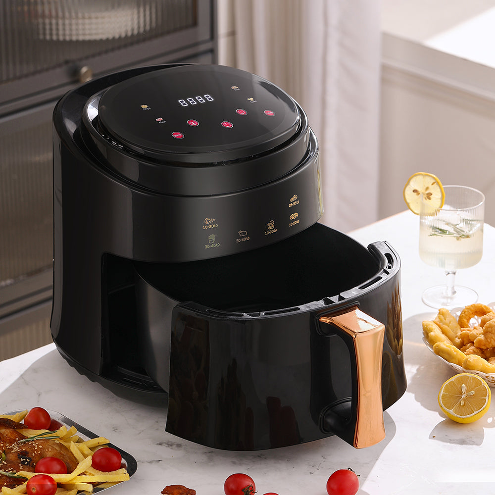 Black Hot Air Fryer Oven with Digital Controls for Kitchen