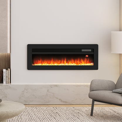 40 Inch Wall Mounted/Freestanding Electric Fireplace with Adjustable Flames