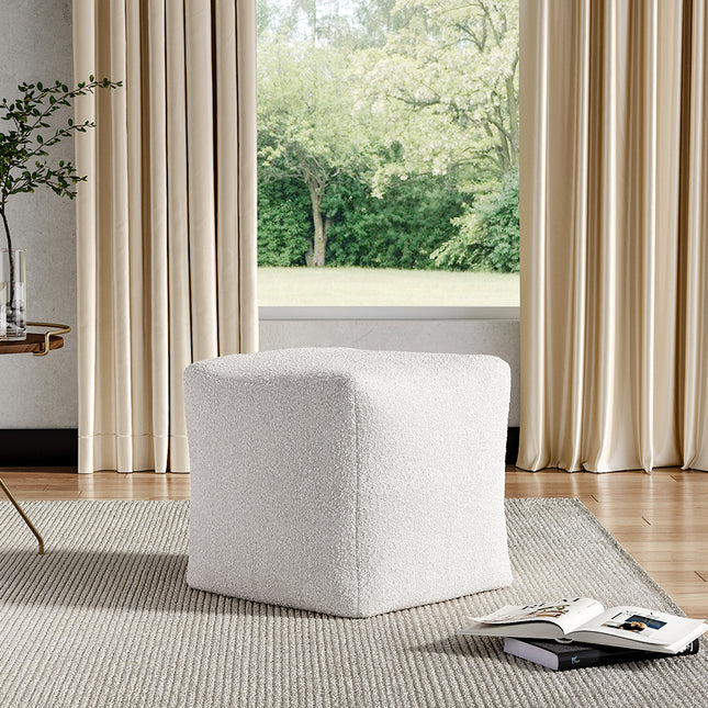 Contemporary White Footstool