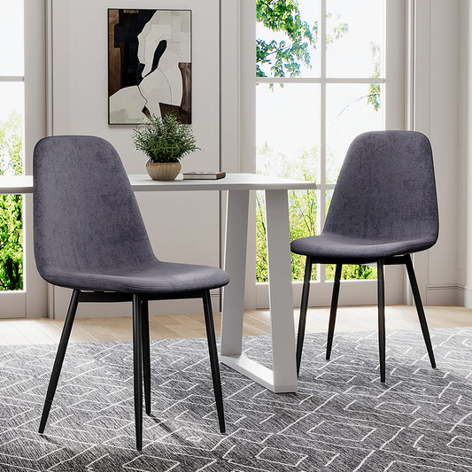 Set of 2 Velvet Upholstered Dining Chairs Rhombus Patterned Back