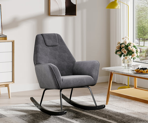 Frosted Velvet Rocking Chair Living Room