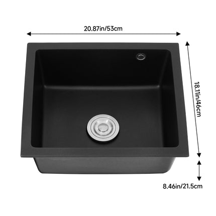 Single Bowl Kitchen Sink with Strainer Waste Kit