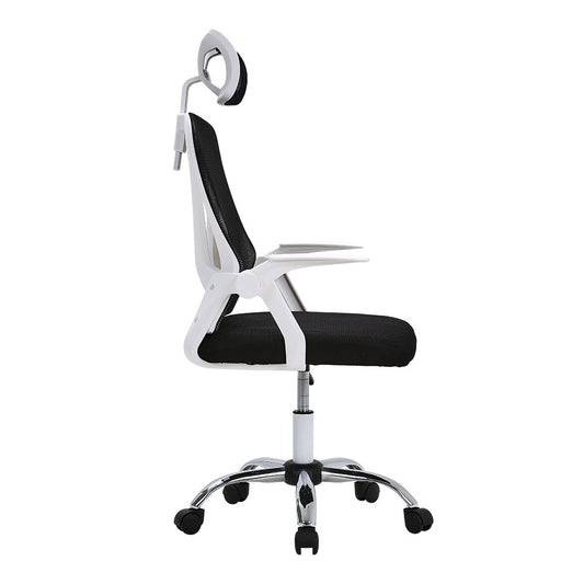 Swivel Office Chair with HeadrestWhite