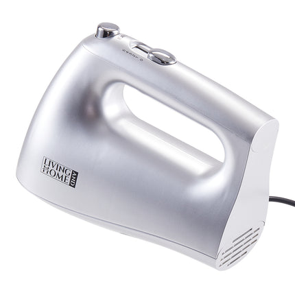 250W Silver Hand Mixer Electric Whisk with 5 Speeds
