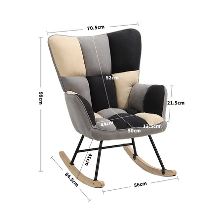 Tufted Linen Upholstered Rocking Chair