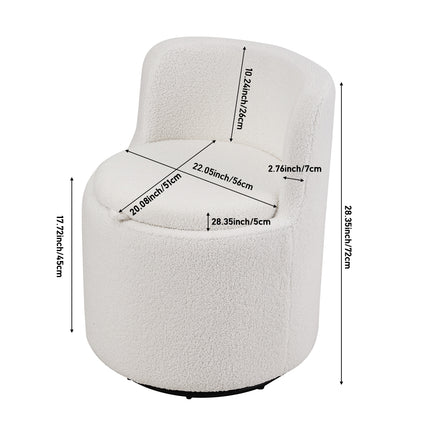 360° Upholstered Sherpa Swivel Chair with Storage