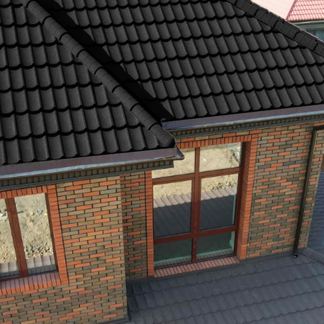 5pcs Black Tudor Tile Stone Coated Metal Roofing Shingles