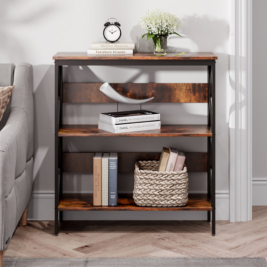 Brown Open Storage Wooden Bookcase