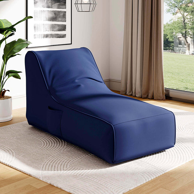 Blue Bean Bag Bed Comfy Floor Lounger with pocket