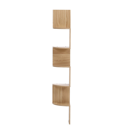 5-Tier Wooden Floating Corner Shelf