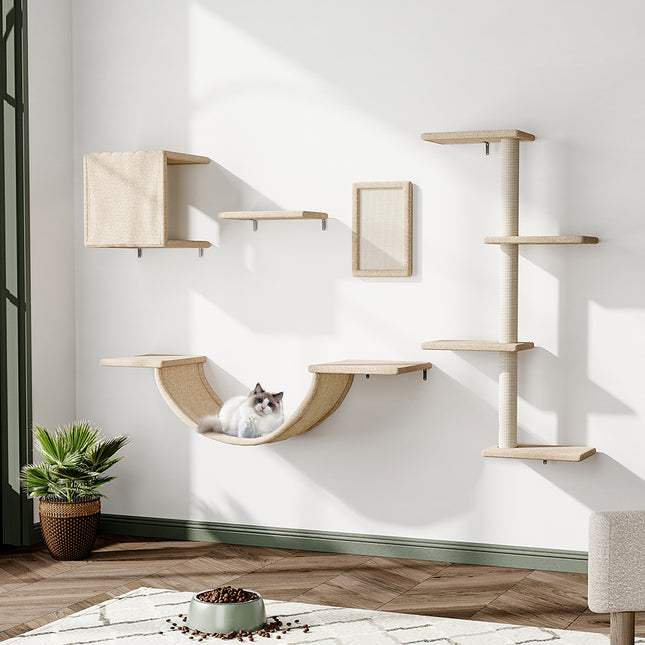 Cat Tree Set with Hammock and Jumping Platform