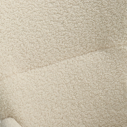 Beige Faux Wool Upholstered Rocking Chair