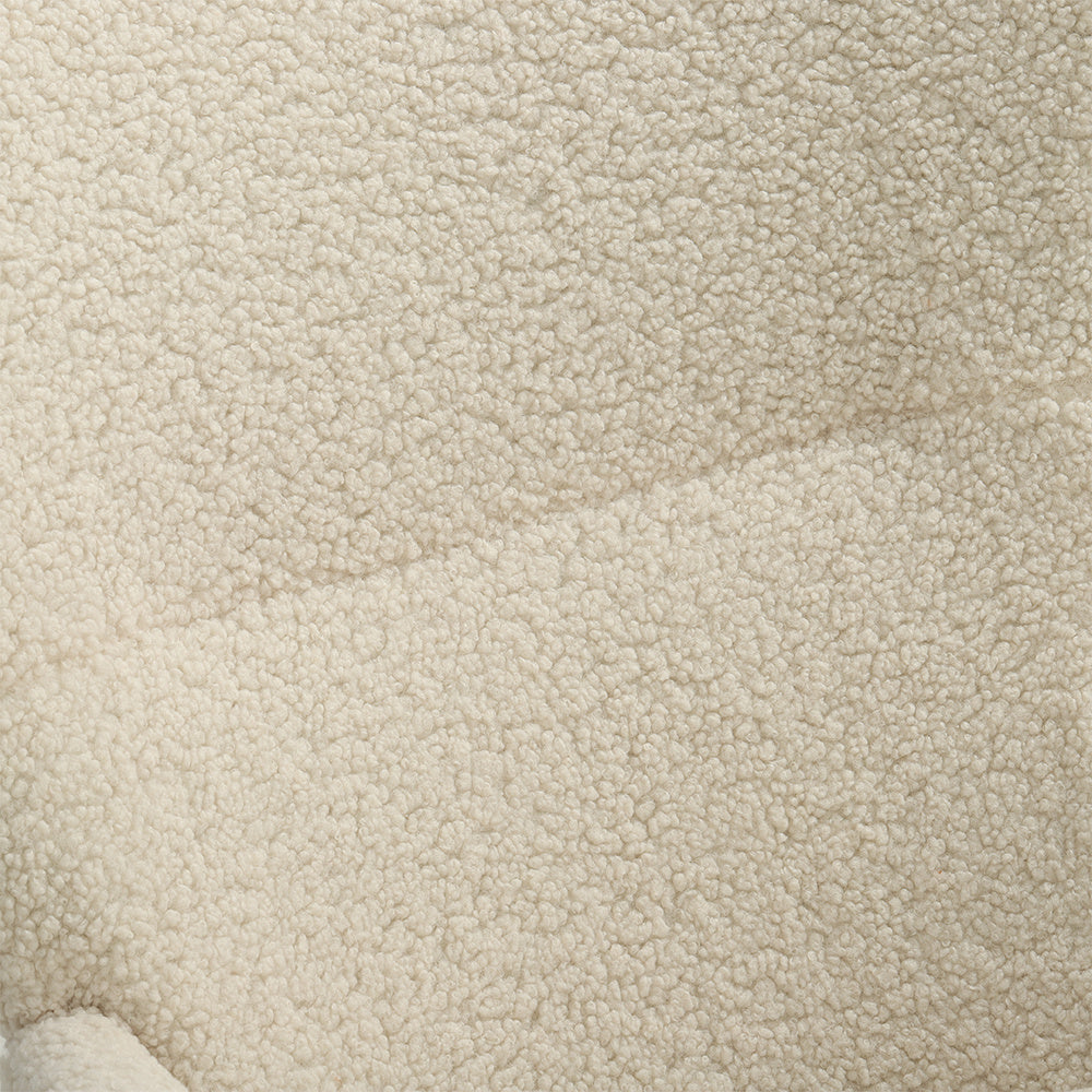Beige Faux Wool Upholstered Rocking Chair