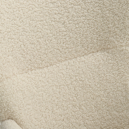 Beige Faux Wool Upholstered Rocking Chair