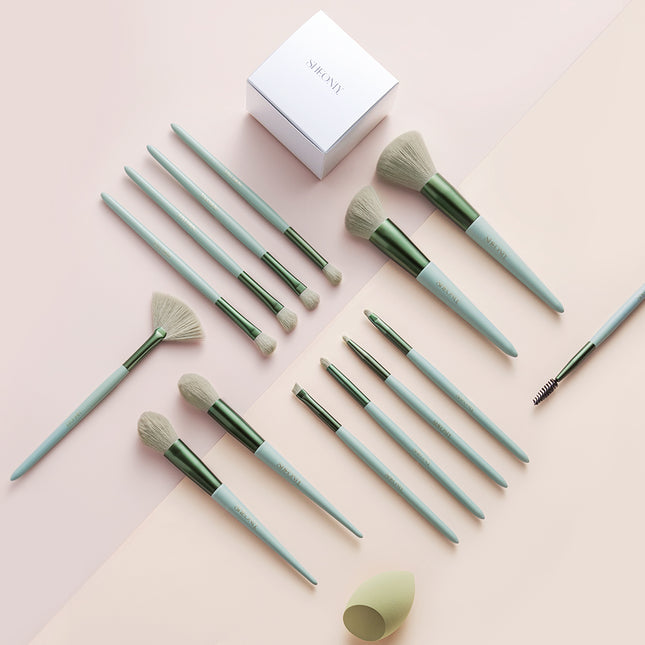 Makeup Brush Set 14 Pcs for Foundation Powder Concealers Eye Shadows Blush