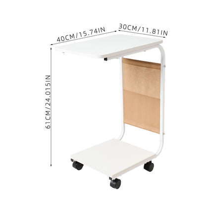 C-Shaped Side Table with Storage Bag