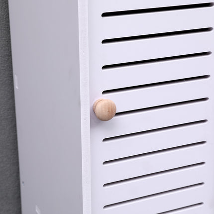 White 118cm H Freestanding Wooden Tall Bathroom Cabinet