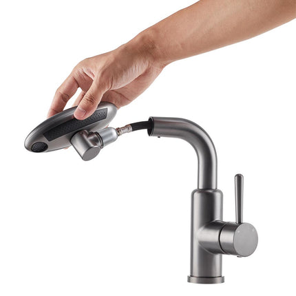 G1/2 Pull-out Sprayer Retractable Kitchen Faucet with 4 Modes