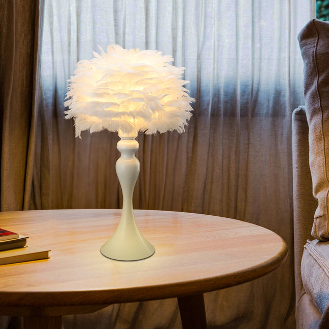 Accent Feather Table Lamp with LED Light