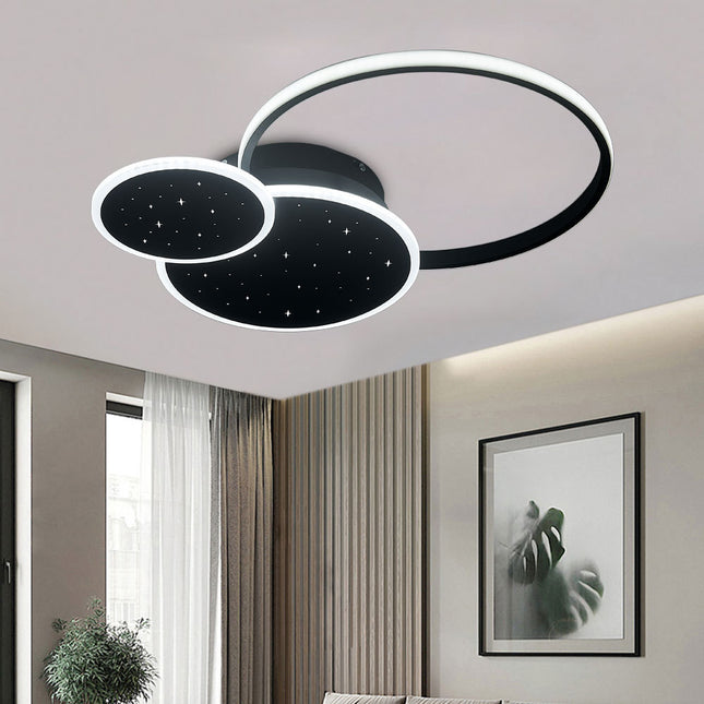 LED 3 Round Ceiling Light in White Light 56x42x10